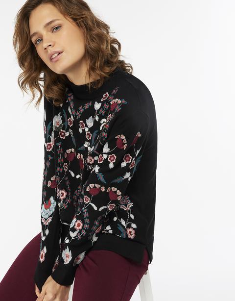 Emilia Embroidered Beaded Floral Jumper