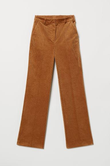 H & M - Pantaloni Ampi Velluto A Coste - Beige