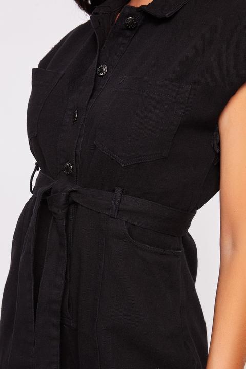 black denim playsuit