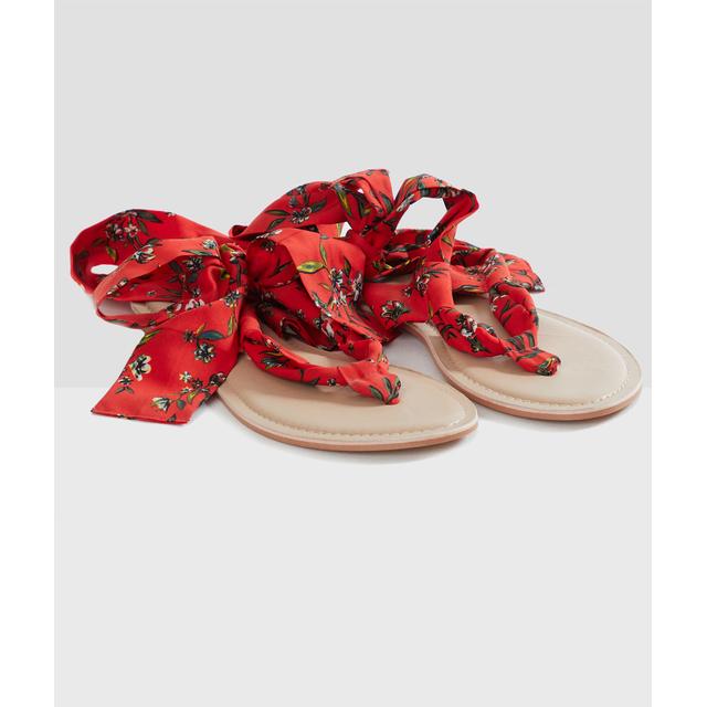 Sandalias Con Tiras De Tela Estampadas - Petra - 38 - Rojo - Mujer - Etam  from Etam on 21 Buttons