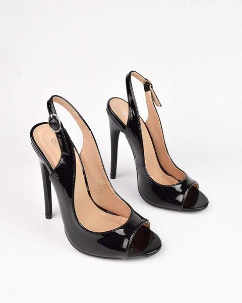 Gheryn - Heeled Sandal In Black Glassy