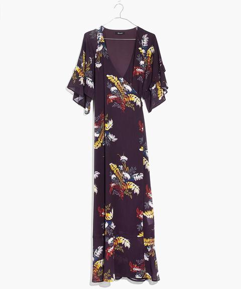 vervain ruffle sleeve wrap dress