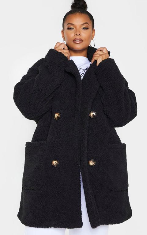Plus Black Borg Midi Coat