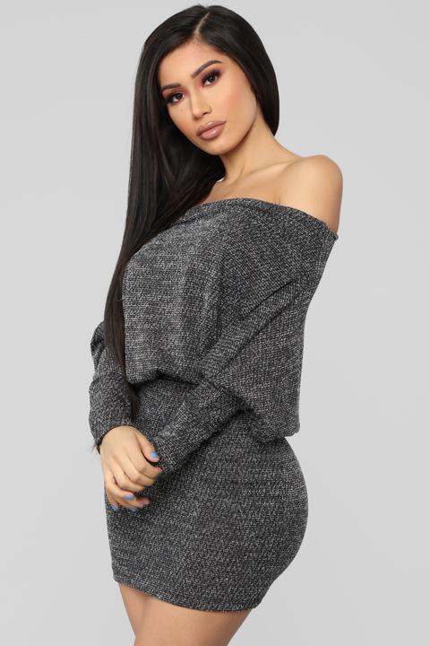 charcoal sweater dress