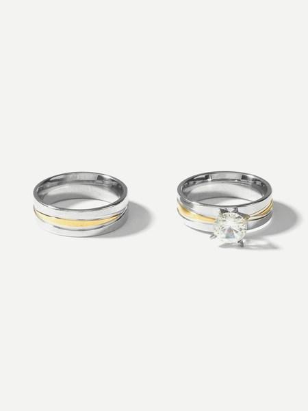 Anello A Strati Di Uomini A Bicolore