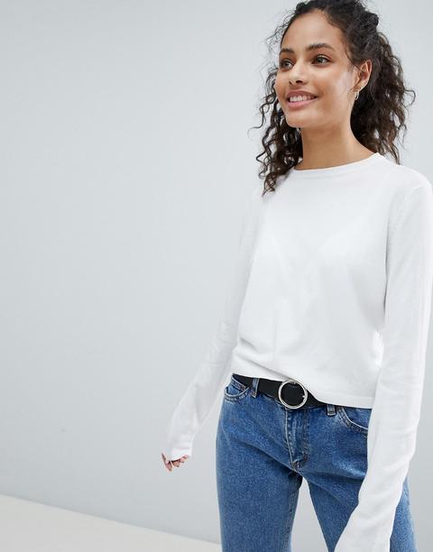 Bershka - Maglione Lavorato Corto E Leggero - Bianco