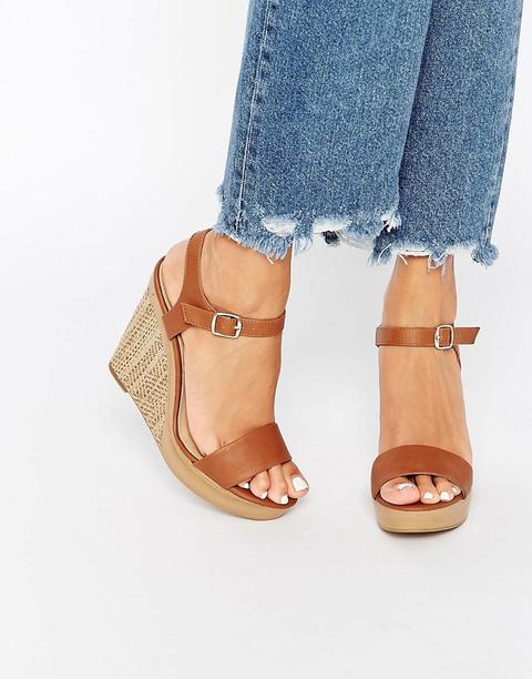 Sandalias De Cuña Con Tiras De New Look