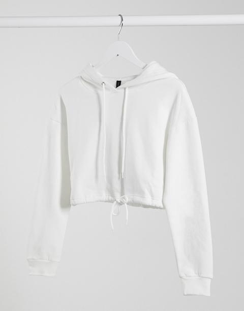 South Beach Cropped Hoodie In White