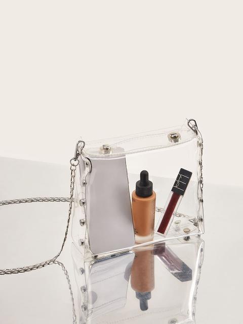 Bolsa Bandolera Transparente Con Cadena