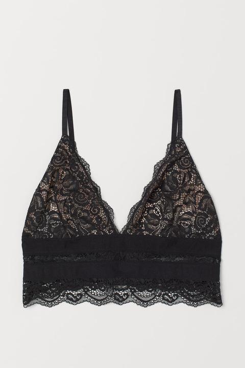 Bralette De Encaje - Negro