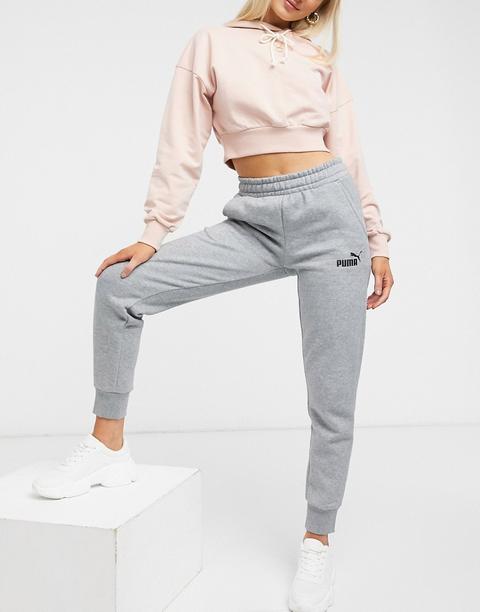 Pantalones De Chándal En Gris Con Logo De Puma