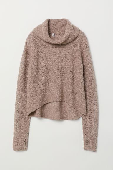 H & M - Pullover Bouclé A Collo Alto - Marrone