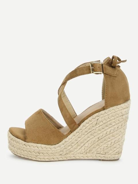 Sandali Con Zeppa Con Plateau