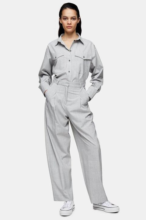 **grey Check Peg Trousers By Topshop Boutique