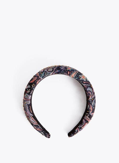 Diadema Estampada Strass