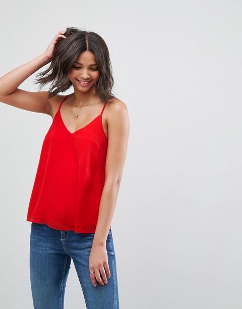 Asos - Canotta Svasata Doppio Strato - Rosso