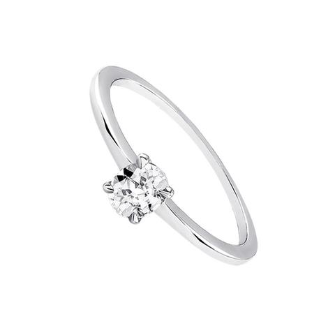 Silver Solitaire Ring With White Topaz