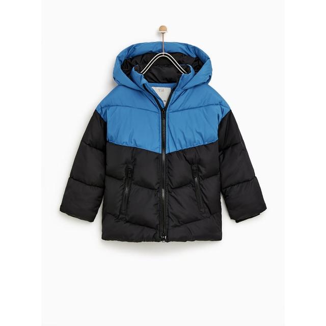 zara colour block puffer jacket