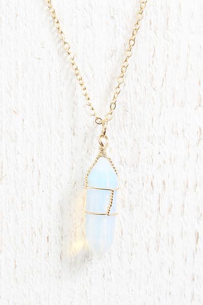 Iridescent Wire Wrapped Necklace