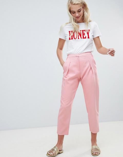 Pantalones Tapered En Rosa De River Island