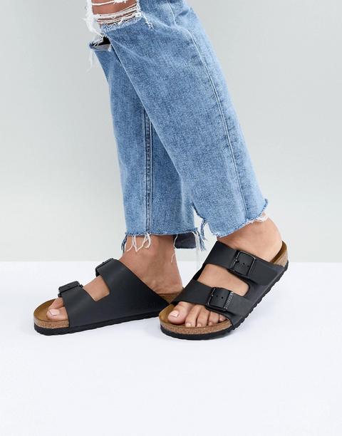 birkenstock arizona black flat sandals