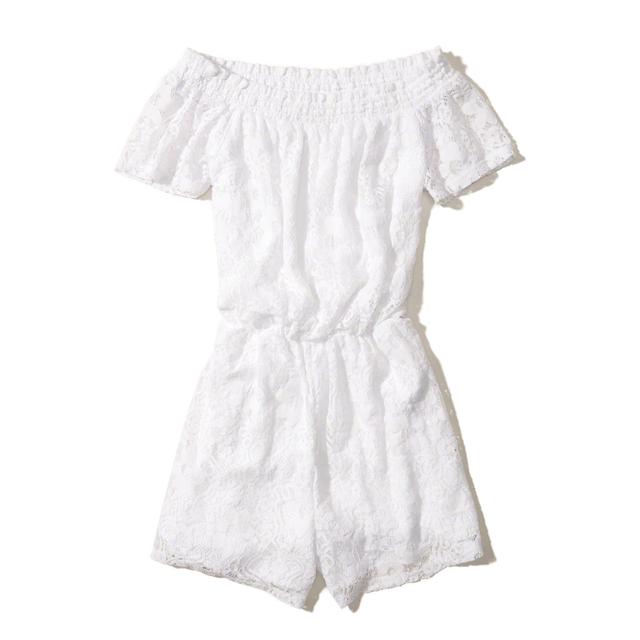 hollister white romper