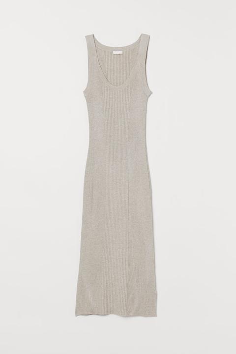 Ribbed Dress - Beige