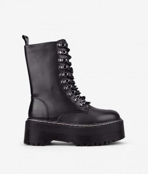 Botas Militares Negras Plataforma