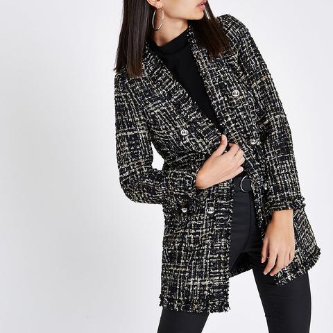 River island purple hot sale boucle coat