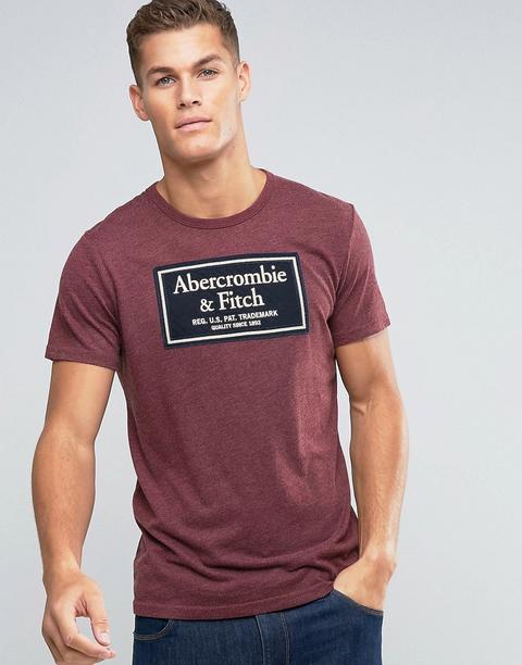 Camiseta Slim Con Bordado Cuadrado Y Puntadas Marcadas En Rojo De Abercrombie & Fitch