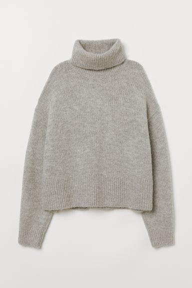 H & M - Pullover A Collo Alto - Grigio