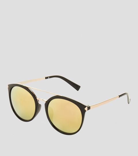 Black Round Double Bar Sunglasses