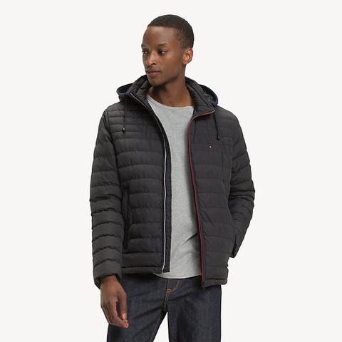 tommy hilfiger removable hood padded jacket