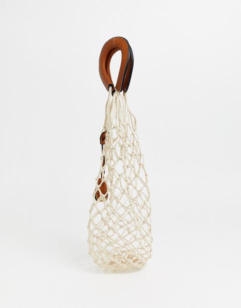 Glamorous Bucket Bag With Net-brown