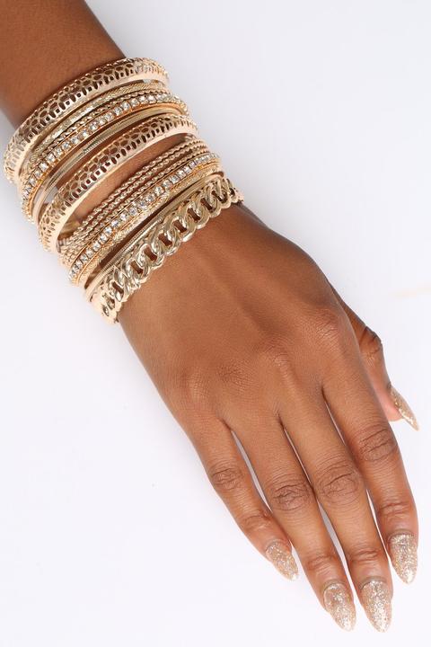 The Whole Fam Bam Bangle Set - Gold