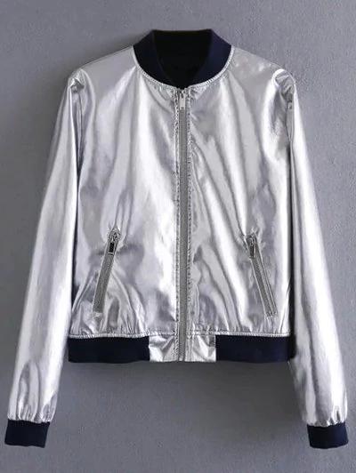 Metallic Colored Bomber Jacket
