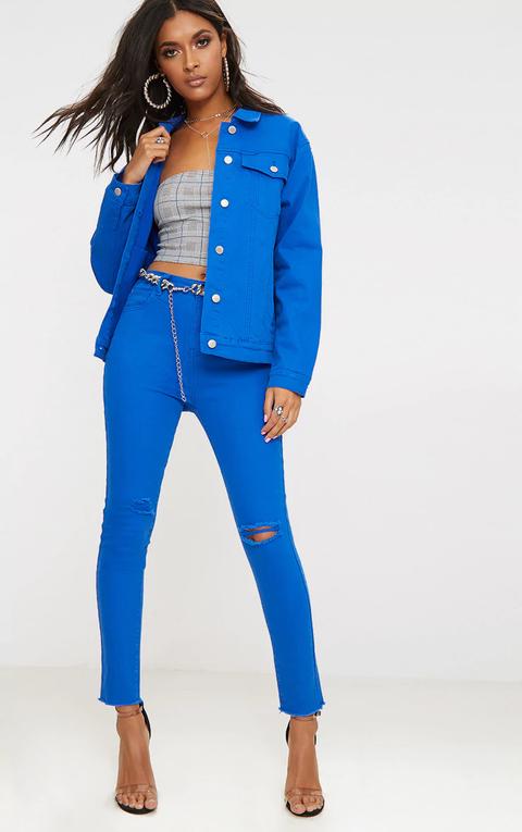 Cobalt blue shop denim jacket