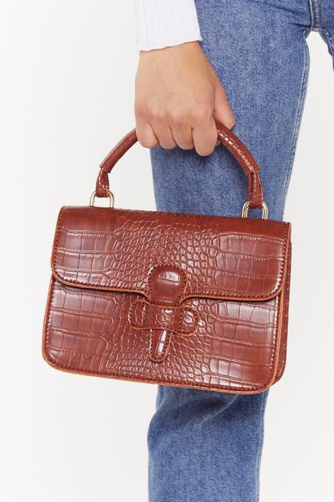 Sac À Main Cartable Want Effet Croco Ne Joues Pas Cette Carte