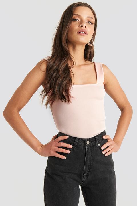 Square Neck Wide Strap Top Rosa