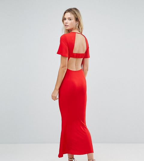 Vestido De Tarde Largo Con Detalle De Espalda Abierta De Asos Tall