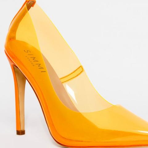 orange clear shoes