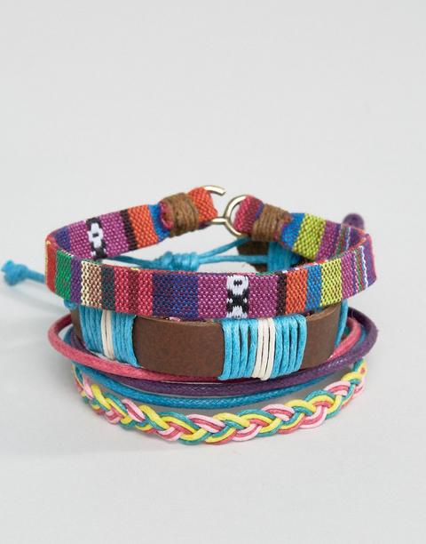 Juego De Pulseras Multicolor De Asos