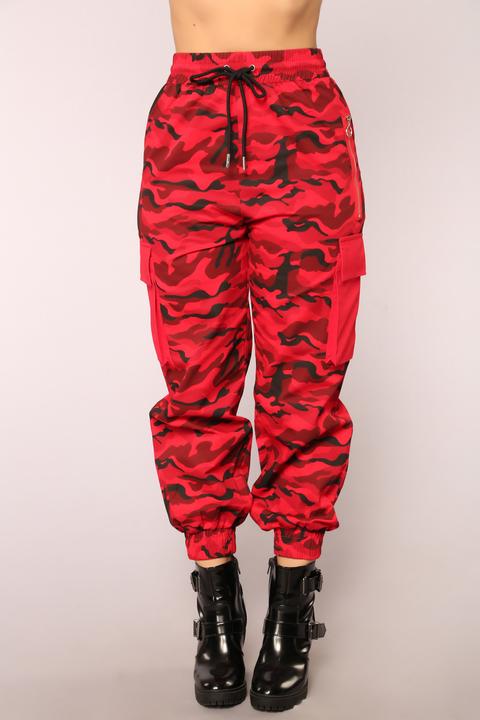 Cadet On Duty Cargo Pants - Red