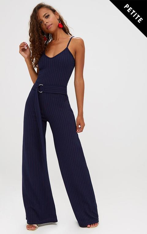 navy pinstripe jumpsuit