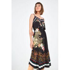 Vestido Midi Jardim De Onca