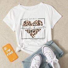 Camiseta Con Estampado De Corazón