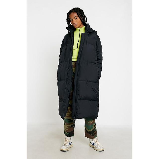 maxi puffer coat black