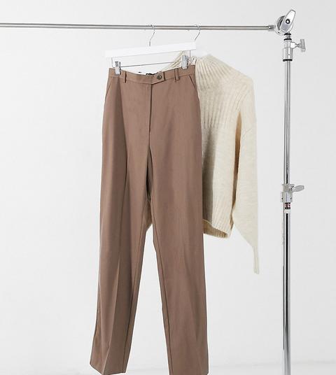 Asos Design Tall Perfect Slouch Dad Suit Trousers In Mocha-brown