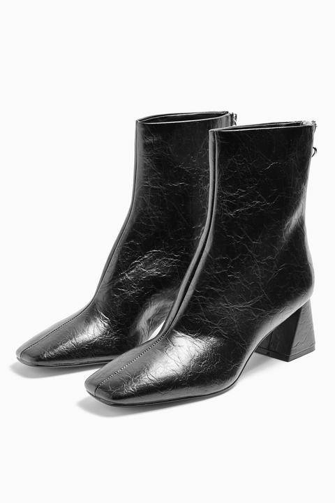 Womens Breeze Black Square Toe Boots - Black, Black