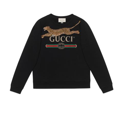 Sudadera Con Logo Gucci Y Leopardo